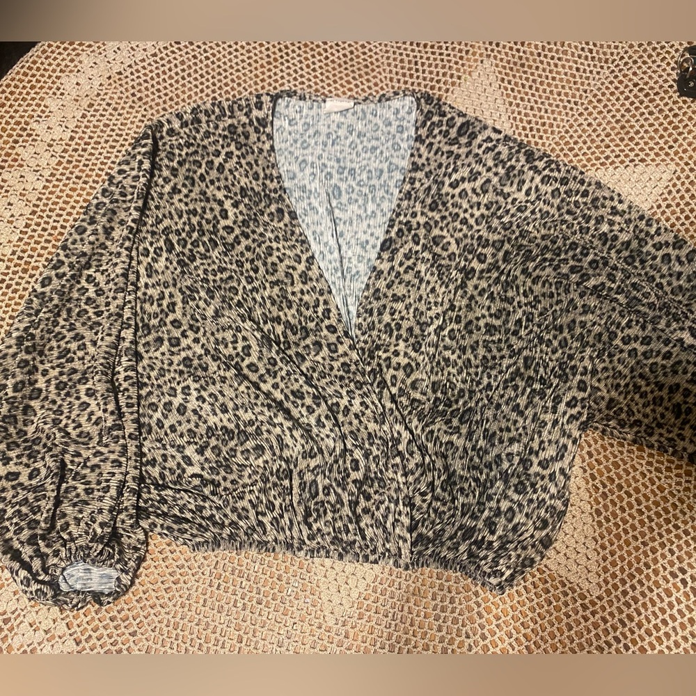 Gray cheetah blouse